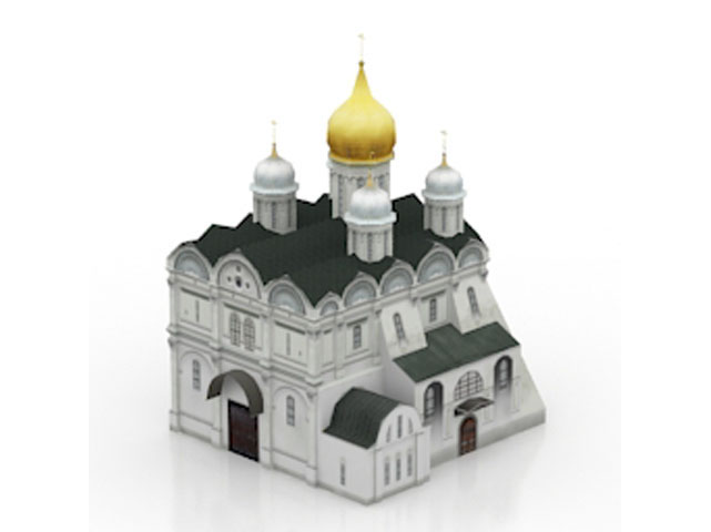 Free Cathedral Archangel Cathedral moscow buildings N65 3D model For Architecture 3Ds Max Model Download